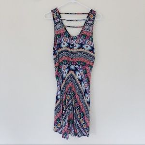 Patterned Summer Fit and Flare Sleeveless Dress